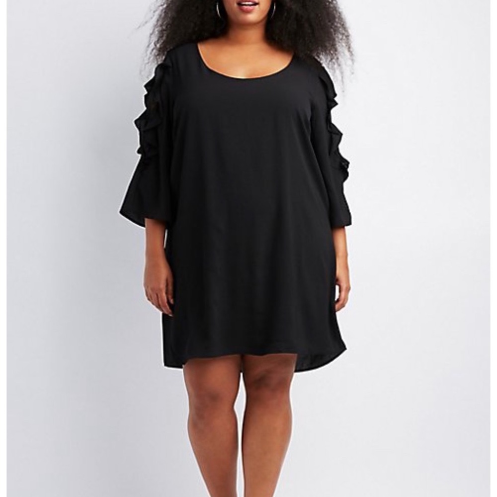 Black lace detail dress